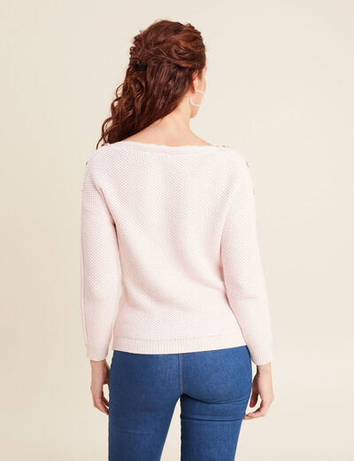 Pull manches longues rose clair femme
