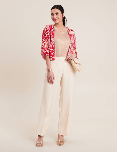Kimono imprimé rose fushia femme