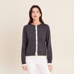 Gilet 2 en 1 col rond gris clair femme
