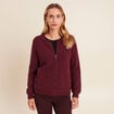 Gilet r&eacute;versible manches longues bordeaux femme