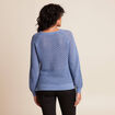Pull col rond manches longues bleu ciel femme