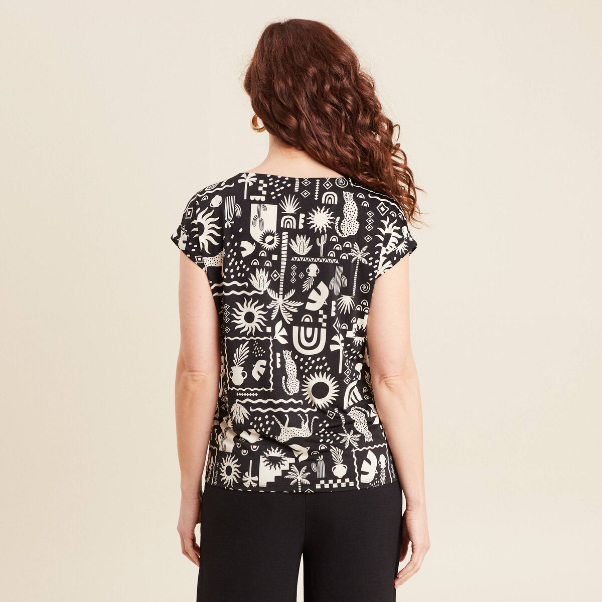T-shirt manches courtes noir femme