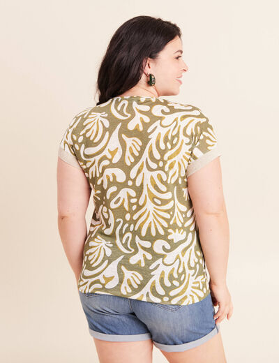 T-shirt manches courtes vert femme