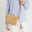 Sac pochette tress&eacute; ecru femme