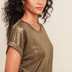 T-shirt manches courtes vert olive femme