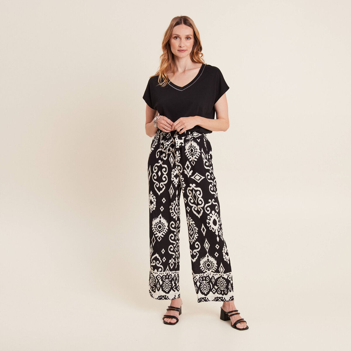 Pantalon flou noir femme