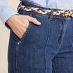Jean large ceinturé denim stone femme