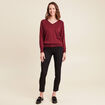 Pull manches longues bordeaux femme