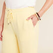 Pantalon large taille haute jaune pastel femme
