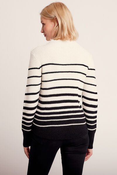 Pull manches longues noir femme
