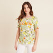 T-shirt manches courtes jaune citron femme