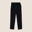 Pantalon mom 7/8&egrave;me en coton noir femme