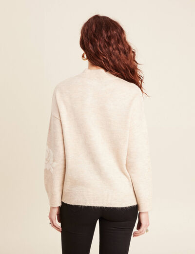 Pull manches longues beige femme