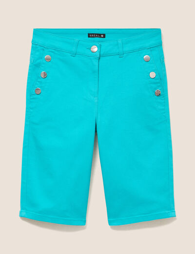 Bermuda ajust&eacute; taille standard vert turquoise femme