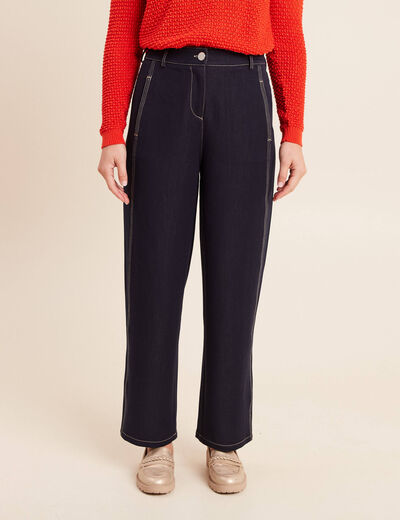 Pantalon coupe barrel denim brut femme