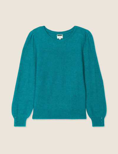 Pull manches longues vert canard femme