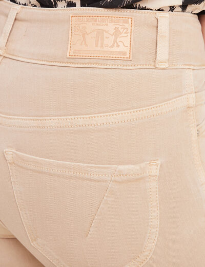 Jean droit denim beige femme