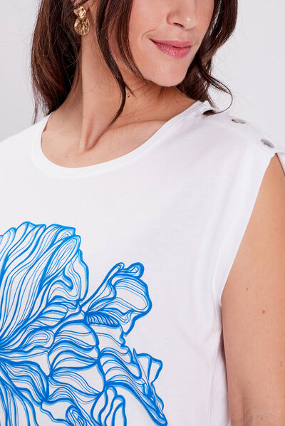 T-shirt manches courtes blanc femme