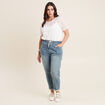 Jean coupe mom 7/8&egrave;me denim double stone femme