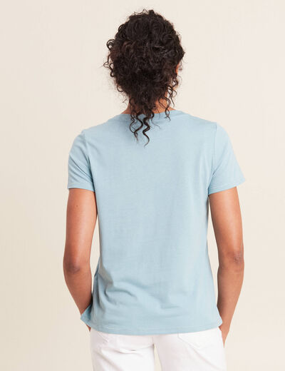 T-shirt manches courtes bleu gris femme