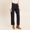 Jean droit taille haute 7/8&egrave;me denim brut femme