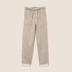 Pantalon coupe mom 7/8&egrave;me marron femme