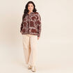 Chemise fluide manches longues marron femme