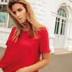 Blouse manches courtes rose framboise femme