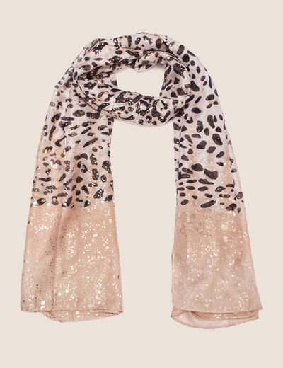 Foulard fin avec brillance ecru femme