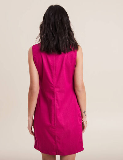 Robe fourreau réversible rose fushia femme