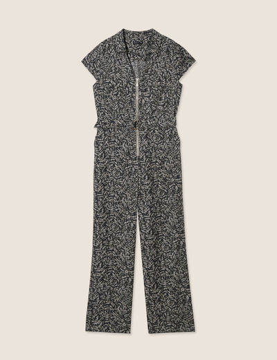 Combinaison pantalon zippée vert kaki femme