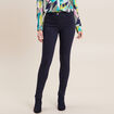 Pantalon léger taille haute long bleu marine femme