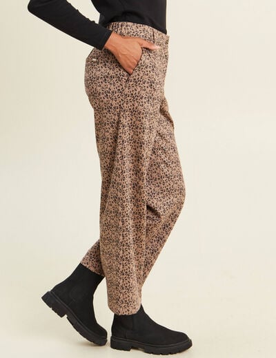 Pantalon large marron femme
