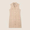 Robe droite en jean denim beige femme