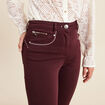 Pantalon droit taille haute bordeaux femme
