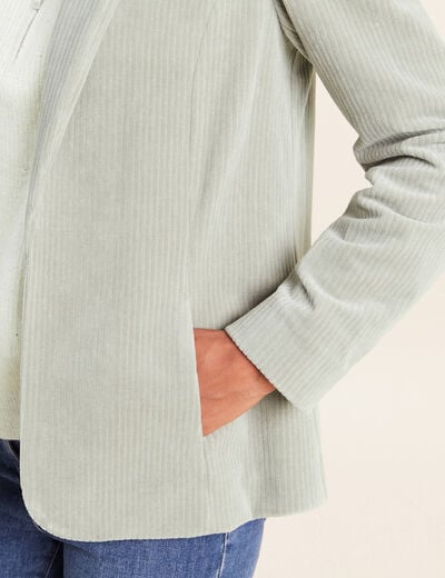 Veste tailleur velours vert clair femme