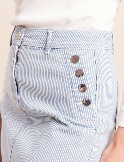 Jupe taille haute bleu femme
