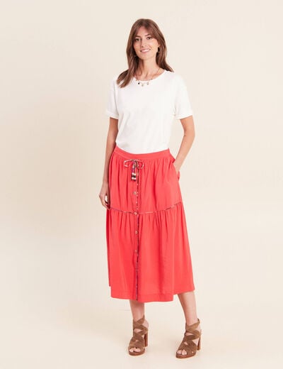 Jupe midi rouge femme