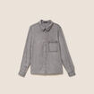 Chemise col chemise manches longues denim gris femme