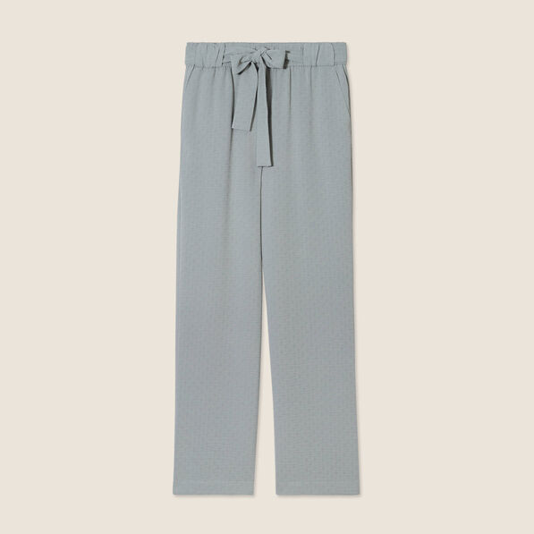 Pantalon flou droit 7/8ème vert clair femme