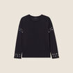 Sweat manches longues clous noir femme