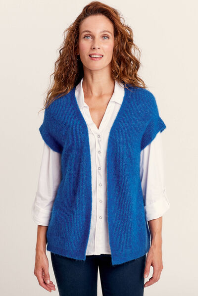 Gilet sans manches bleu electrique femme