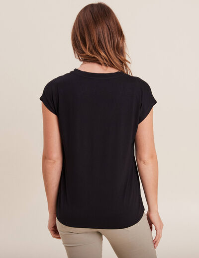 T-shirt manches courtes noir femme