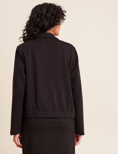 Veste bas resserr&eacute; manches longues noir femme