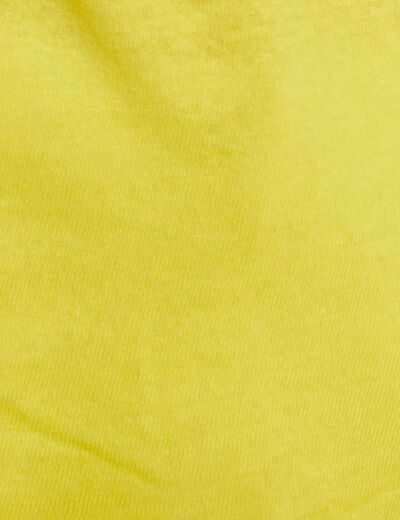 T-shirt manches courtes col en V vert anis femme