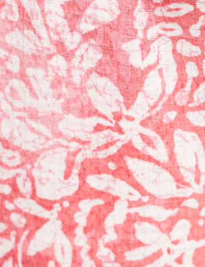 Short droit ceintur&eacute; orange corail femme