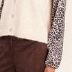Pull col rond beige femme