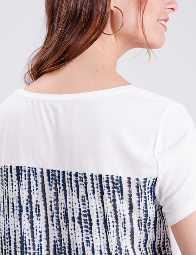T-shirt manches courtes ecru femme