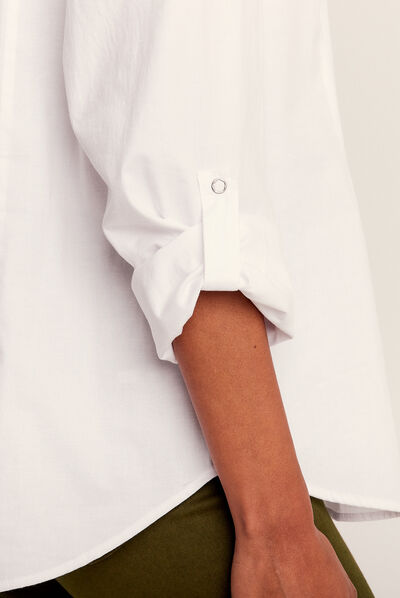 Chemise manches longues ecru femme
