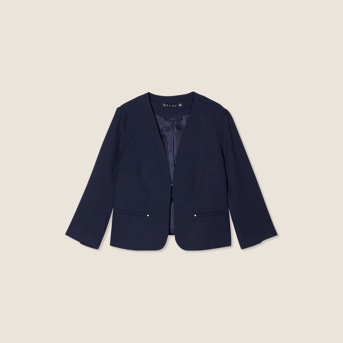 Veste cintrée bleu foncé femme